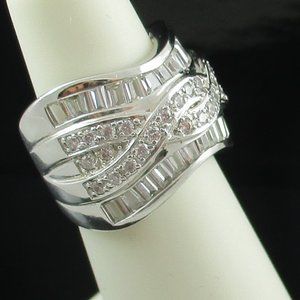 Absolute Simulated Diamond Sterling Silver Band Ring